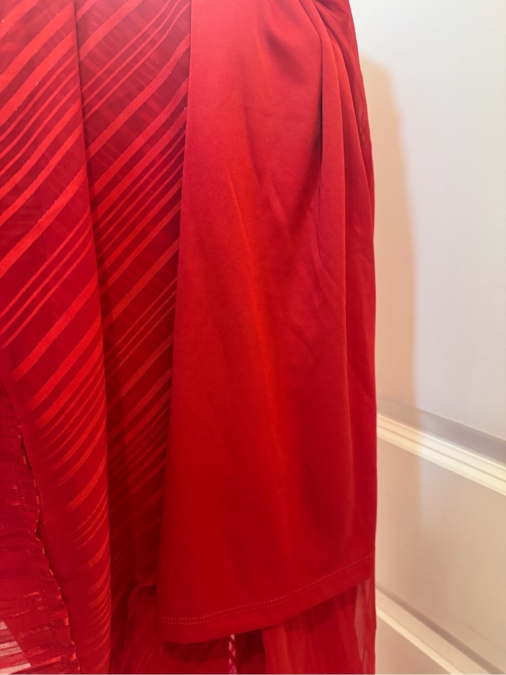 HER Destiny Pleated Red Skirt with Tie Waist - Picture 4 of 5
